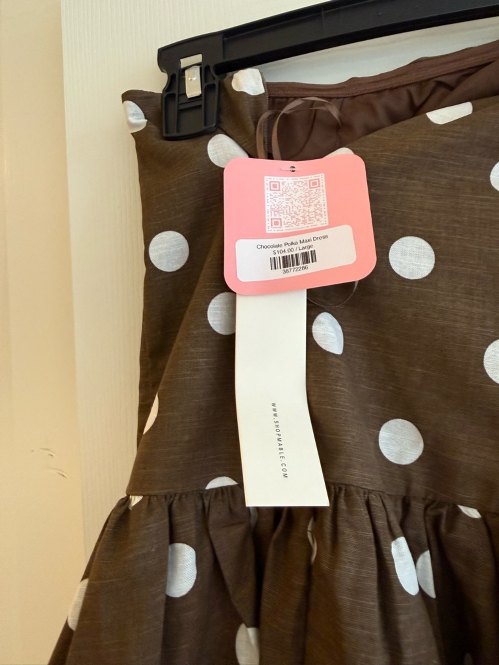 Polka Dot Strapless Midi Bubble Hem Dress - Picture 3 of 3